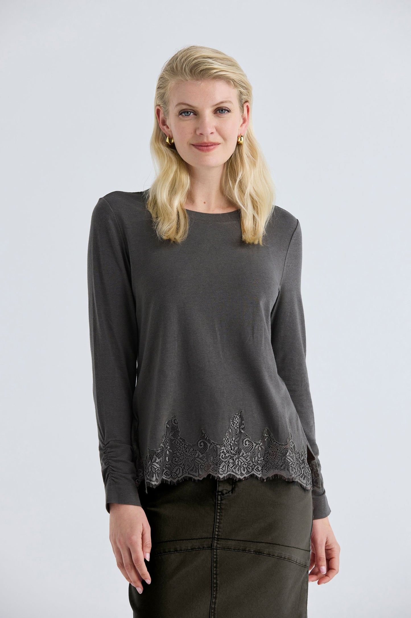 LANIA BELLE TOP - IRON - THE VOGUE STORE
