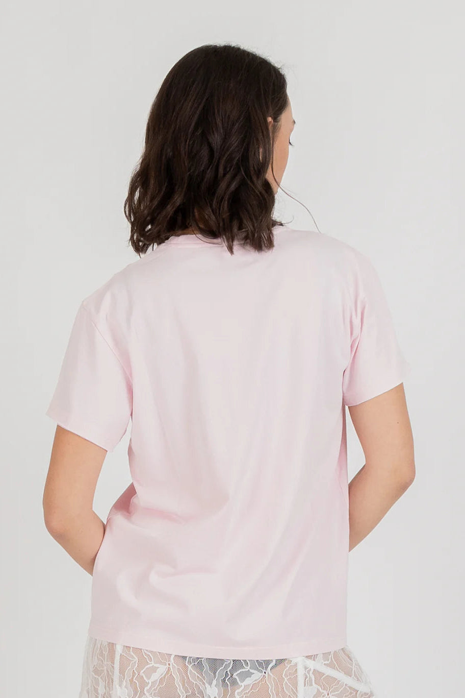 FEDERATION FRANKIE TEE - PINNED HEART - SOFT PINK - THE VOGUE STORE