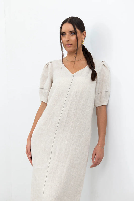 STYLE X LAB CHANCE DRESS - OATMEAL - THE VOGUE STORE