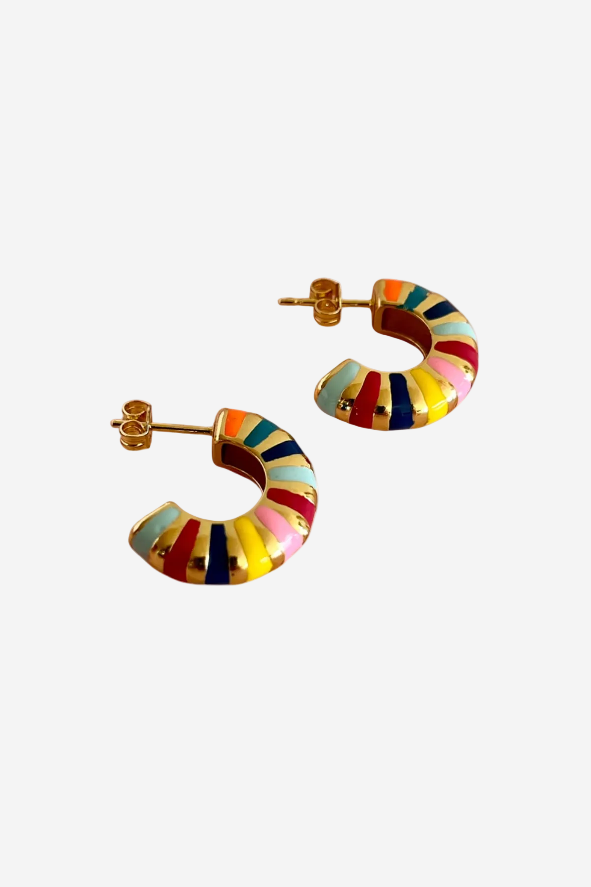 PENNY FOGGO COLOURFUL CHUNKY CROISSANT HALF HOOPS - THE VOGUE STORE