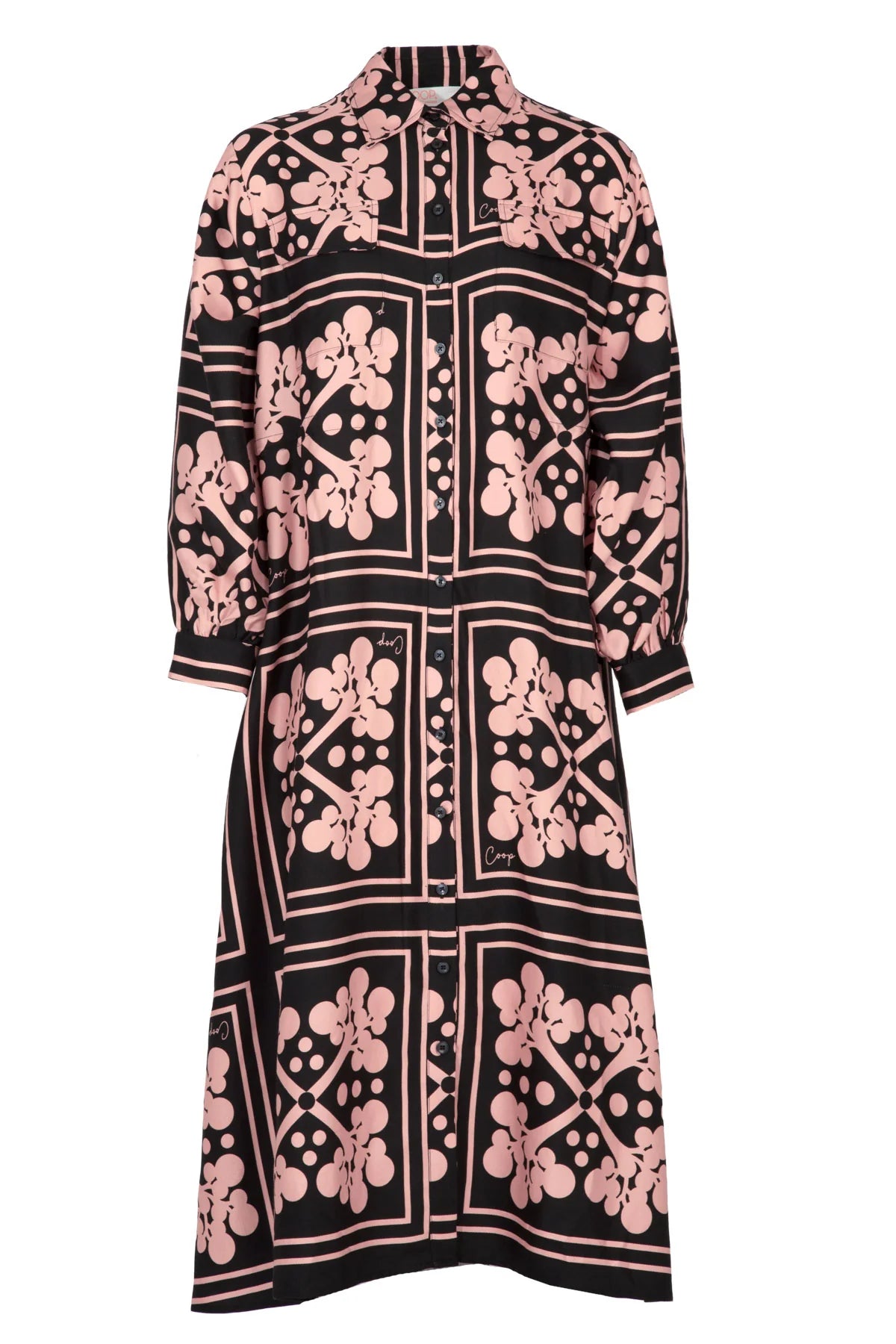 COOP CINCH FOREVER COAT DRESS - BLACK & PINK - THE VOGUE STORE