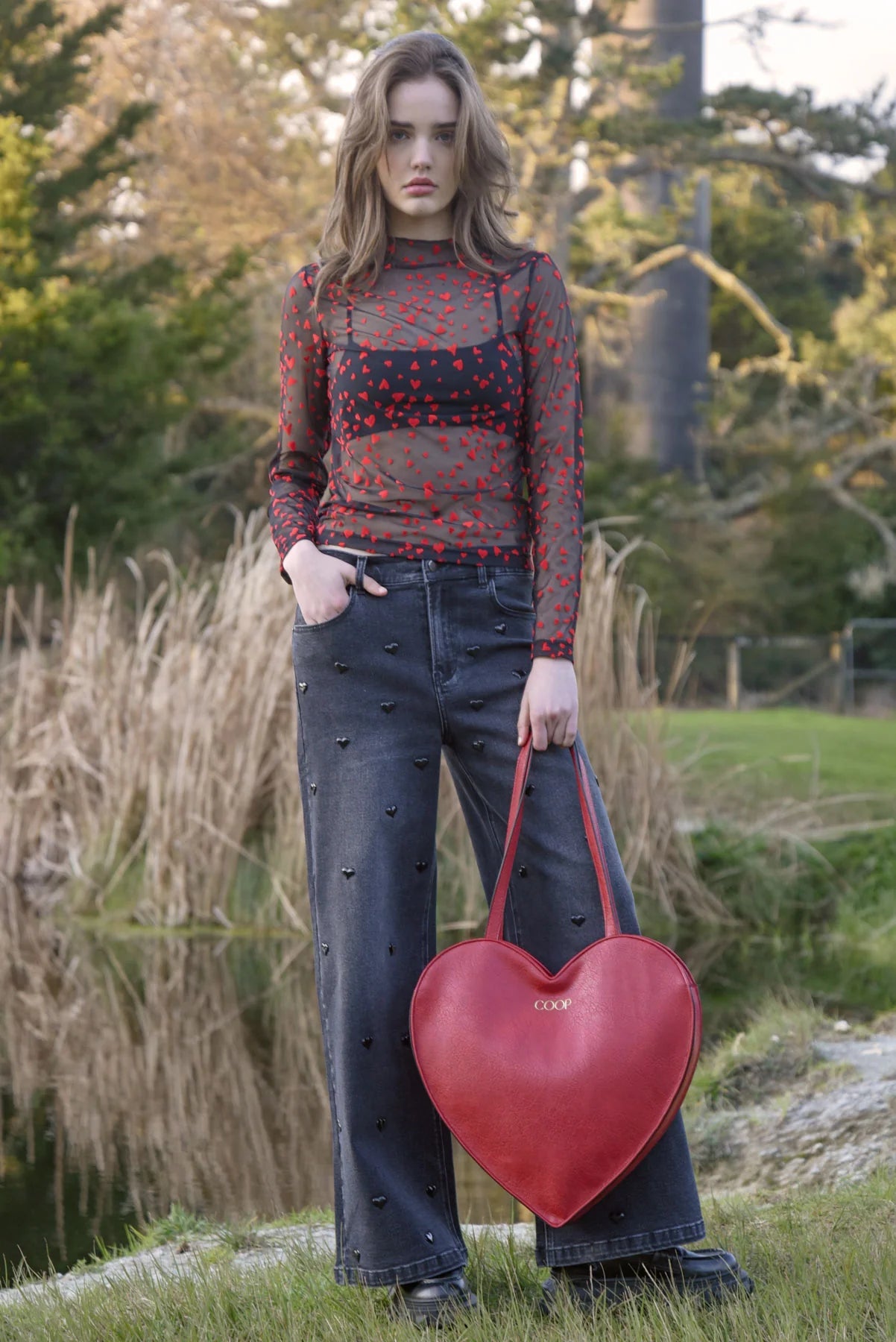 COOP TOTE-ALLY SMITTEN BAG - RED - THE VOGUE STORE