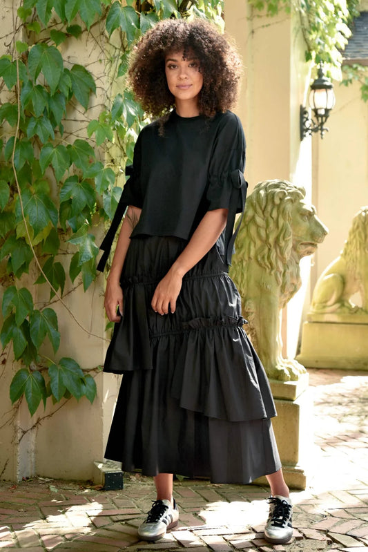 COOP SKIRT BY QUICKLY SKIRT - BLACK - THE VOGUE STORE