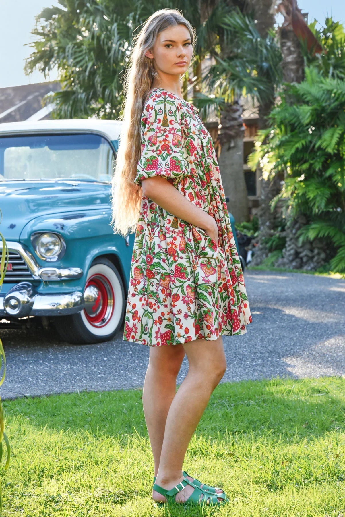 COOP SHORT AND SWEET DRESS - BERRY PRINT - THE VOGUE STORE