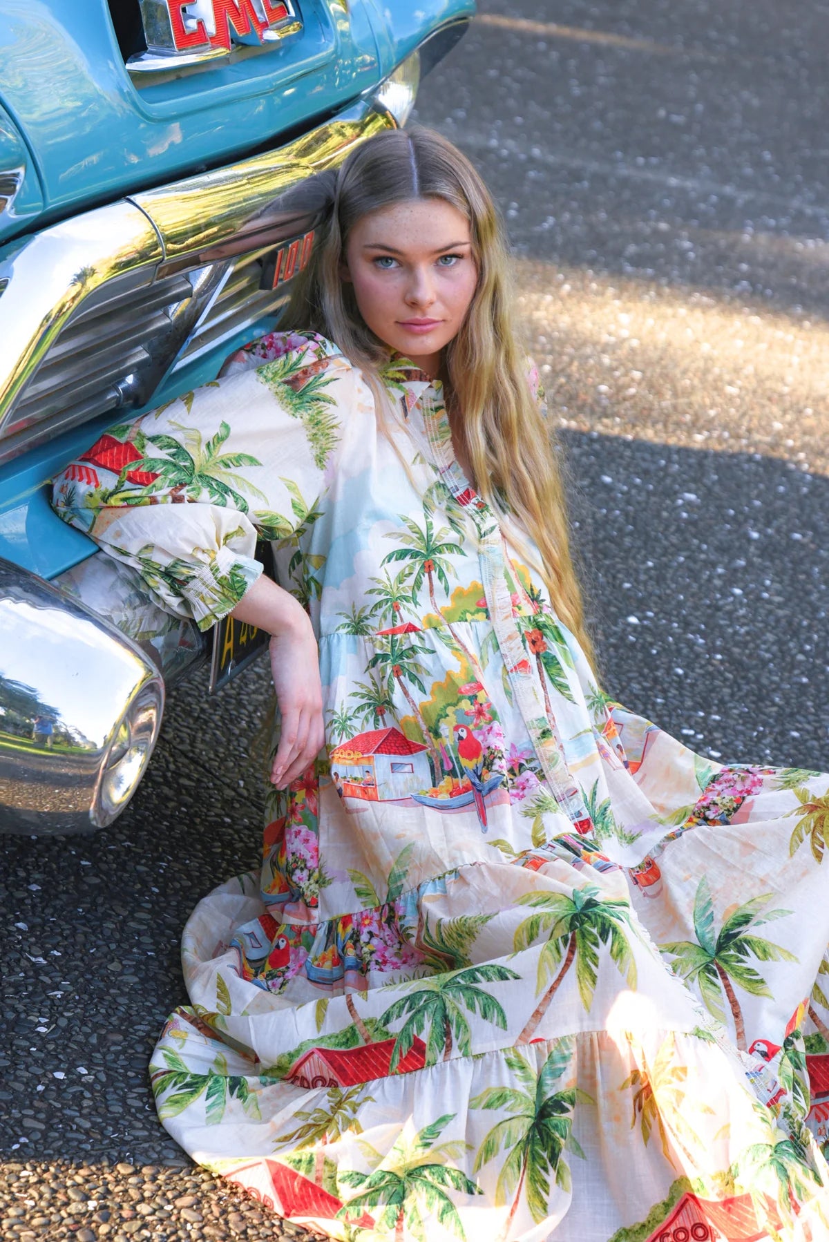 COOP PICOT-A-BOO DRESS - PALM BEACH - THE VOGUE STORE