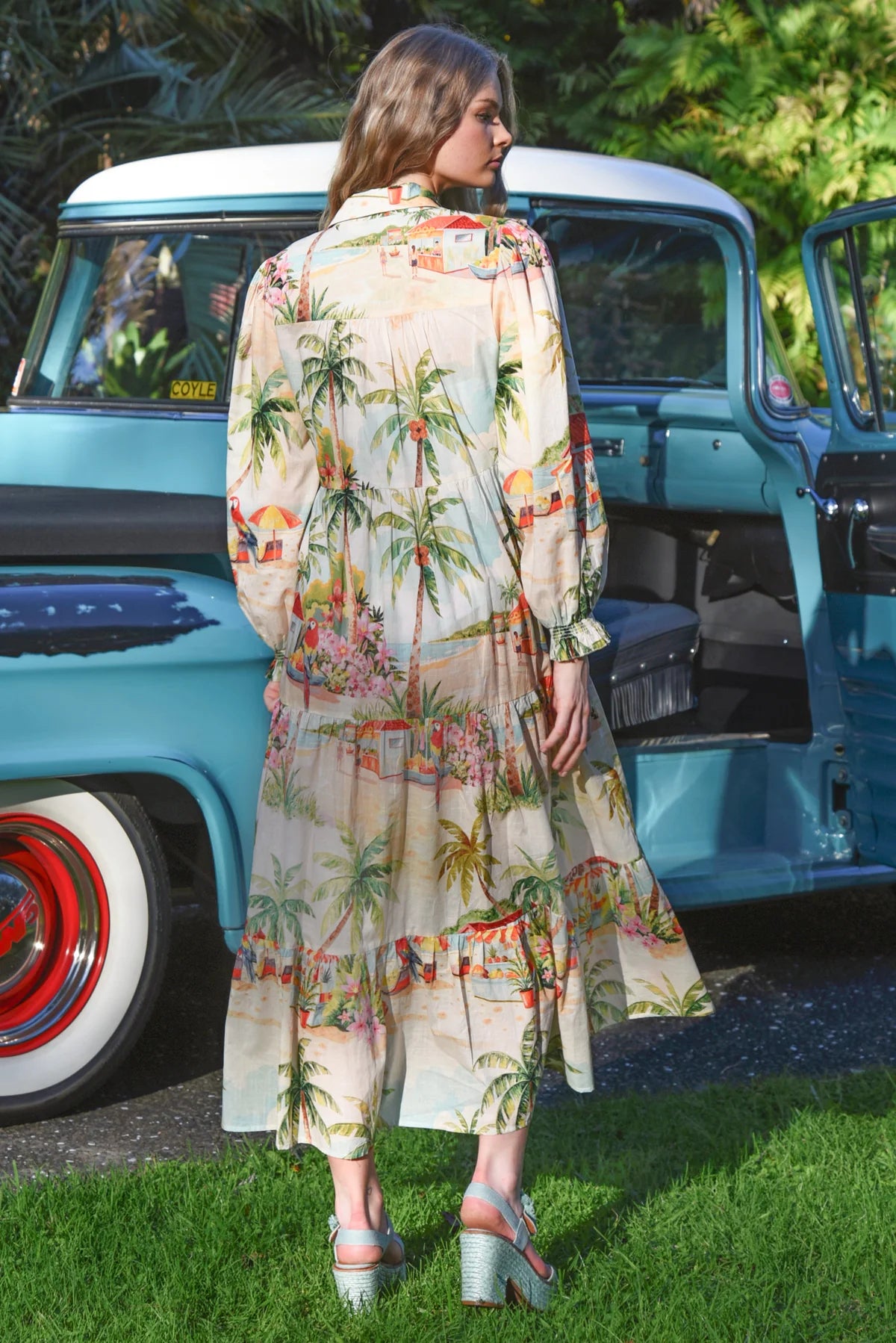 COOP PICOT-A-BOO DRESS - PALM BEACH - THE VOGUE STORE