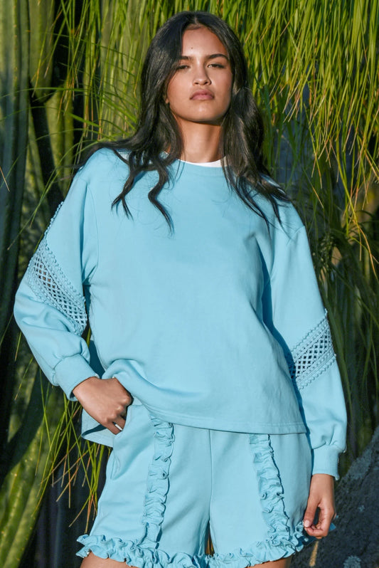 COOP SWEATER THAN HONEY SWEATSHIRT - BLUE - THE VOGUE STORE