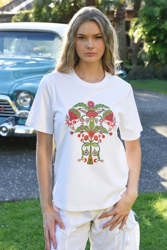 COOP GLAM BERRY T-SHIRT - WHITE - THE VOGUE STORE