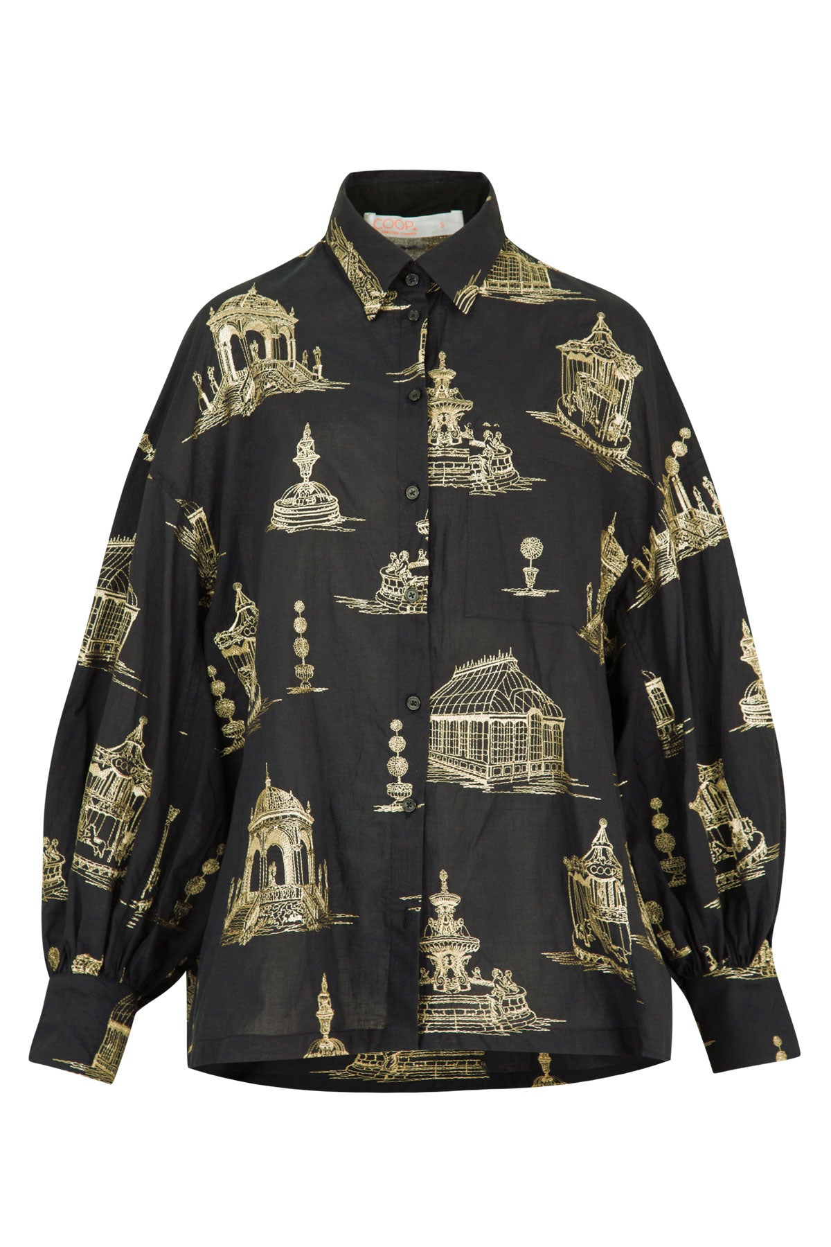 COOP LOOSE & LUXE SHIRT - BLACK & GOLD - THE VOGUE STORE