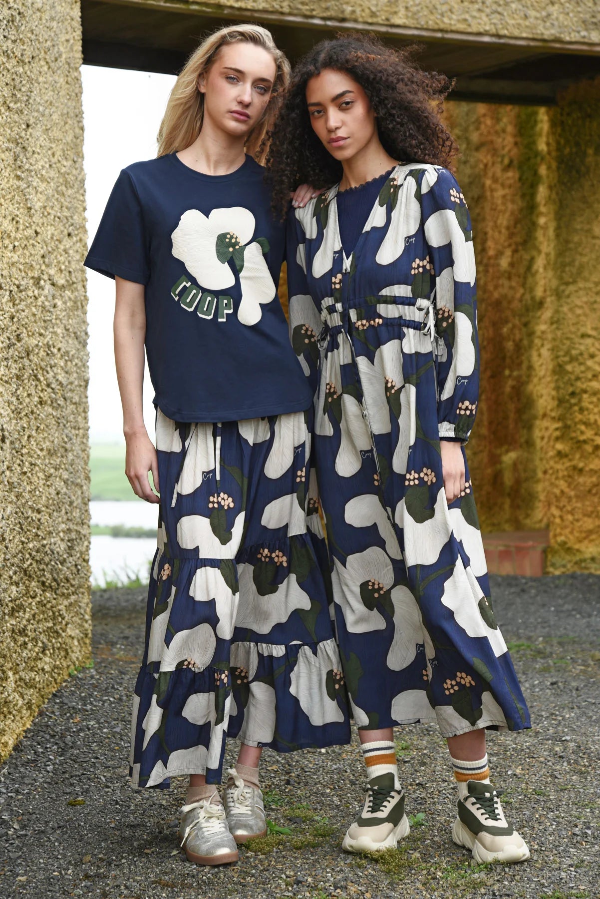 COOP RUCHE WITH IT DRESS - NAVY FLORAL - THE VOGUE STORE
