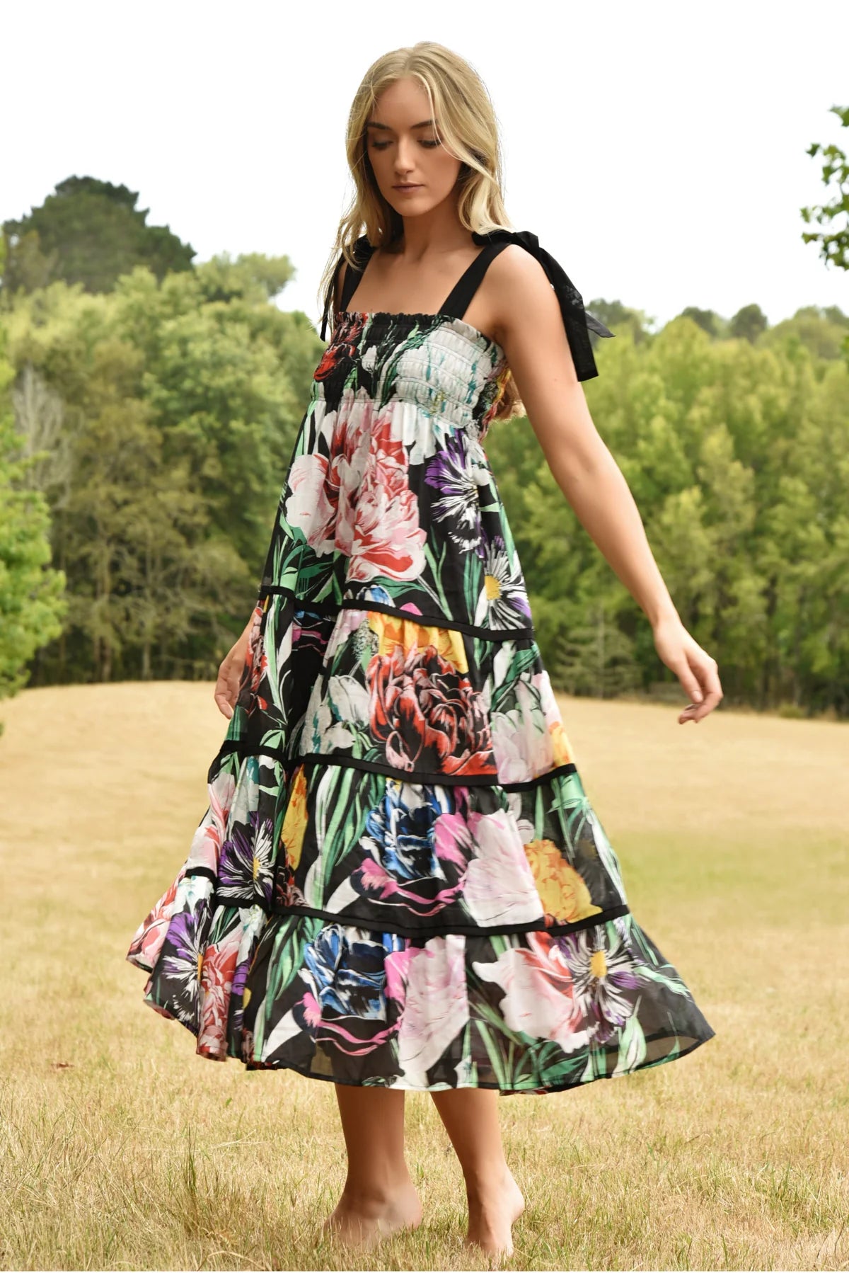 CURATE LET'S START OVER DRESS - BLACK FLORAL - THE VOGUE STORE