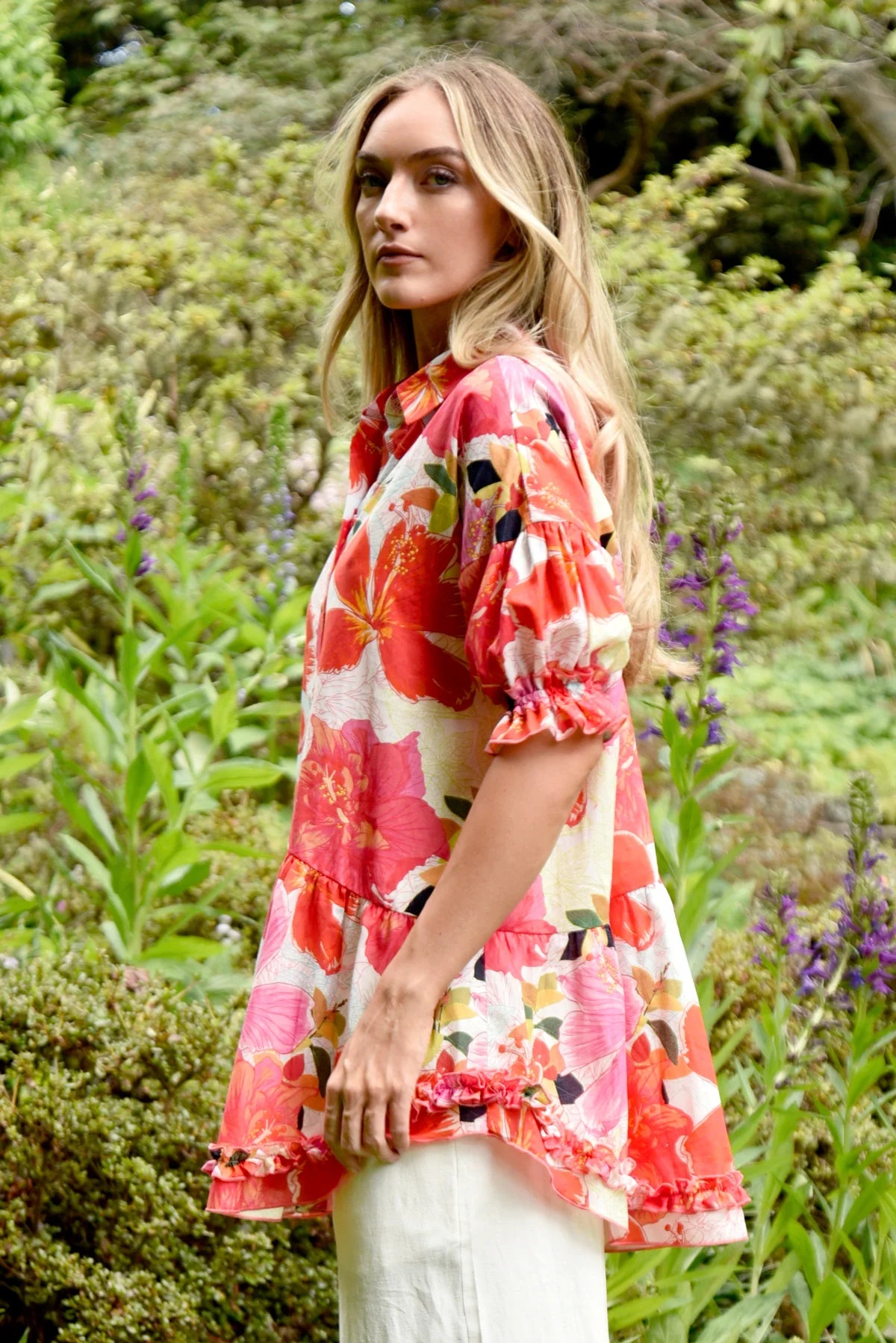 CURATE MAKE THE CUT SHIRT - PINK FLORAL - THE VOGUE STORE