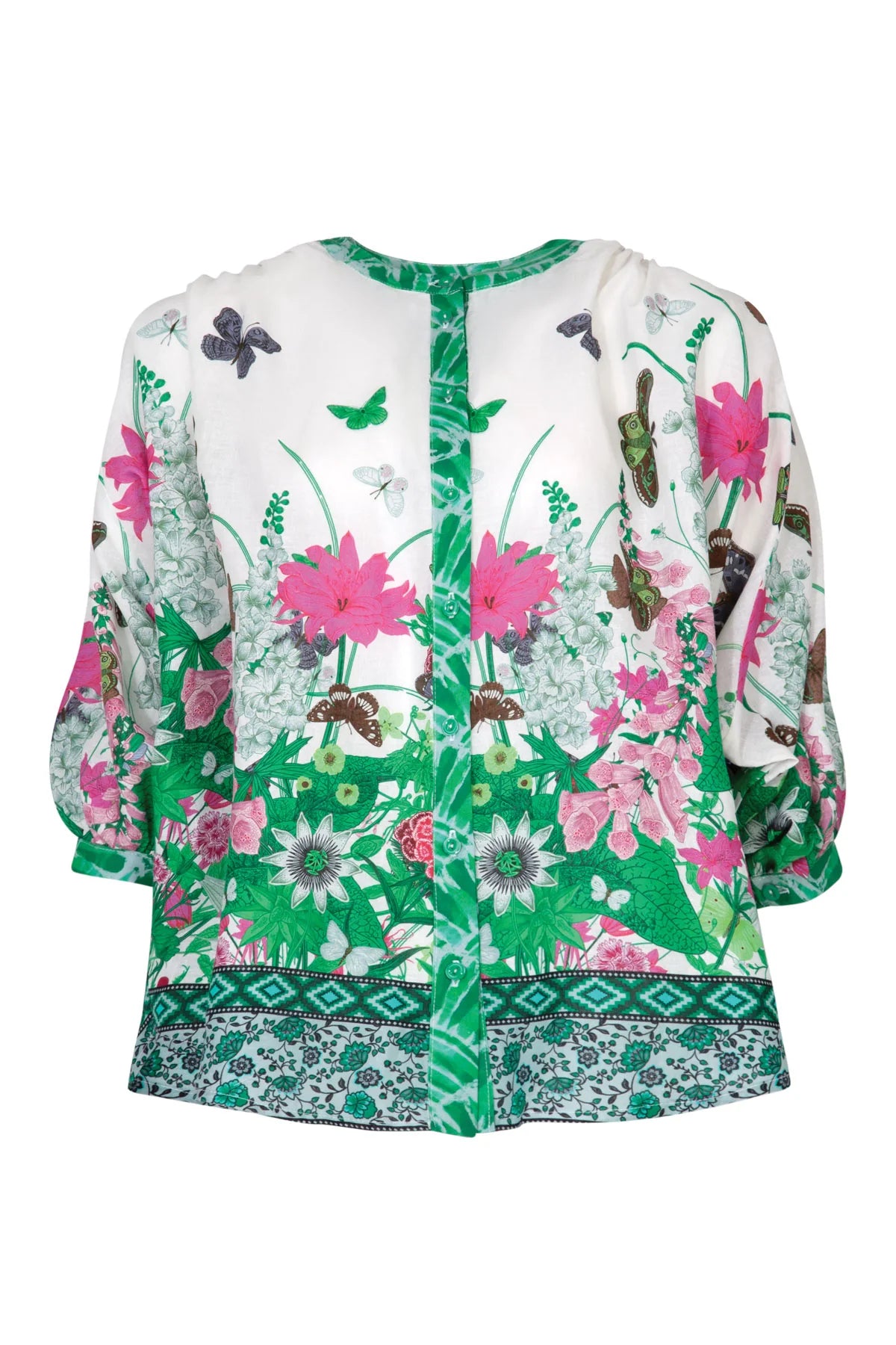 CURATE EMBRACE THE PRESENT SHIRT - FLORAL BORDER - THE VOGUE STORE