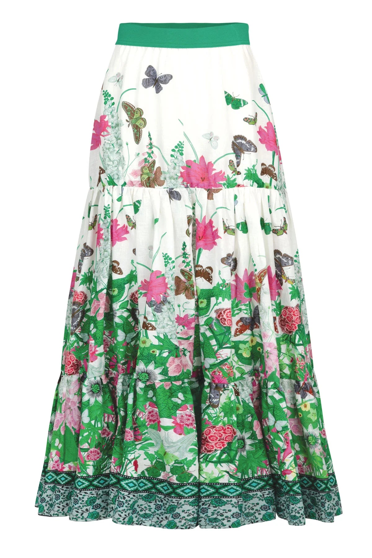 CURATE FREE FEELING SKIRT - FLORAL BORDER - THE VOGUE STORE