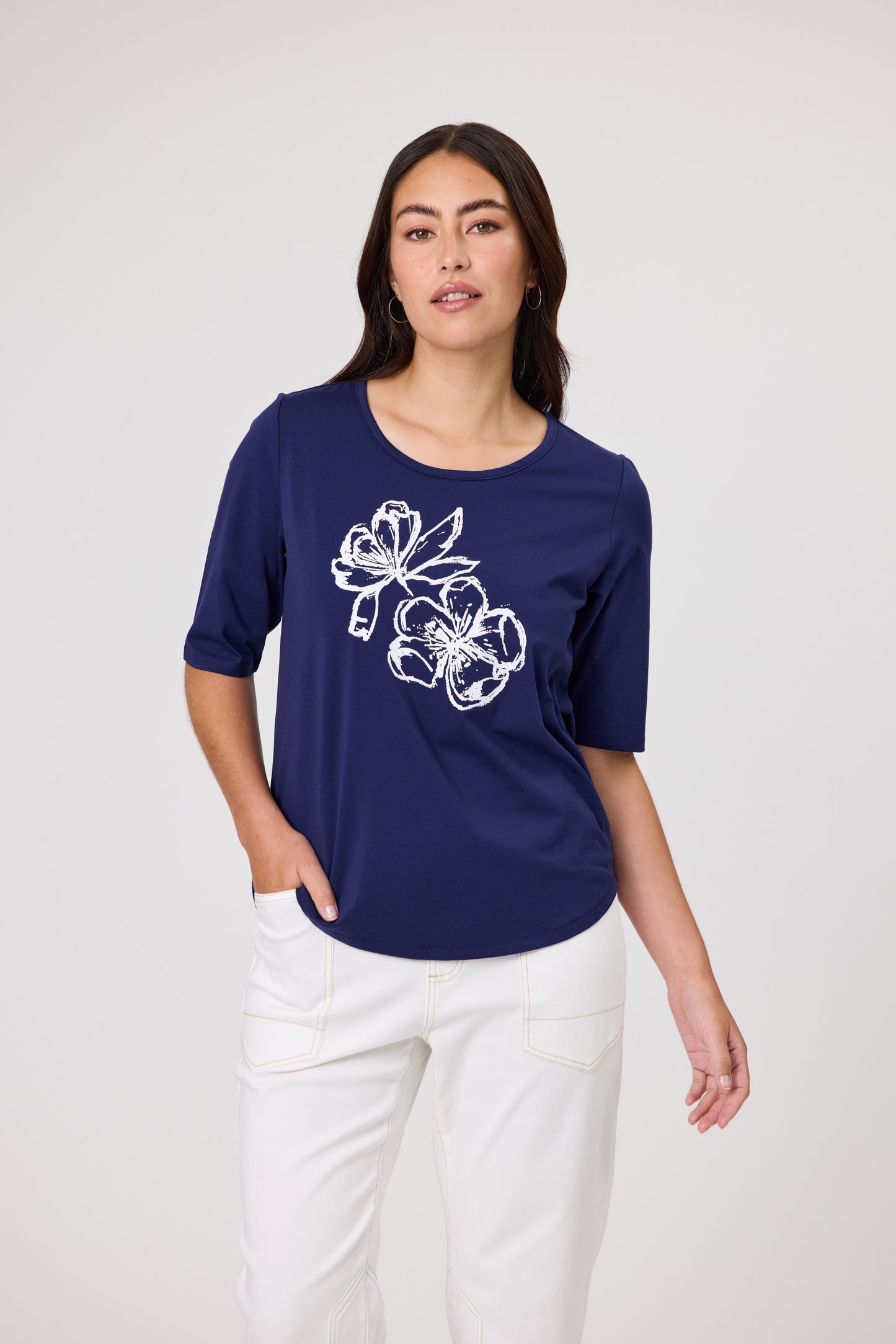 DUO ESSENTIAL TEE - NAVY - THE VOGUE STORE