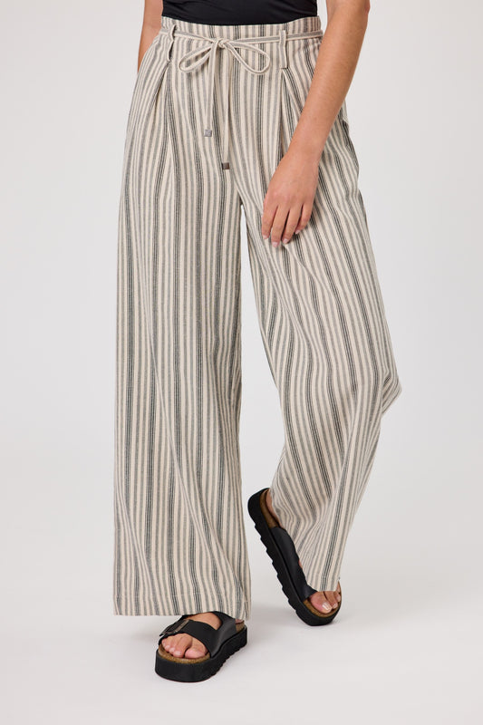 DUO BROOKE STRIPED PANT - NATURAL STRIPES - THE VOGUE STORE