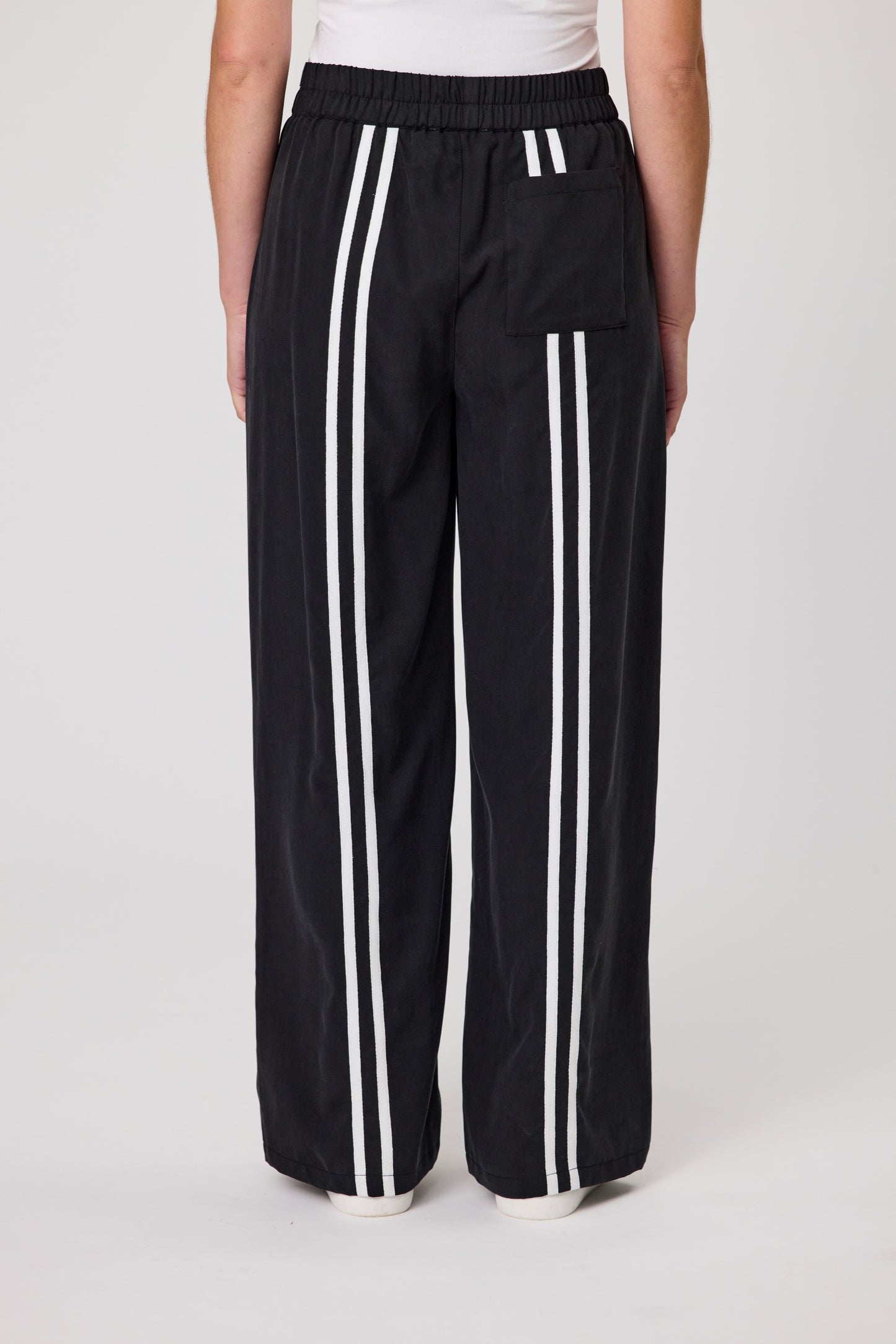 DUO MILA STRIPE PANT - BLACK - THE VOGUE STORE