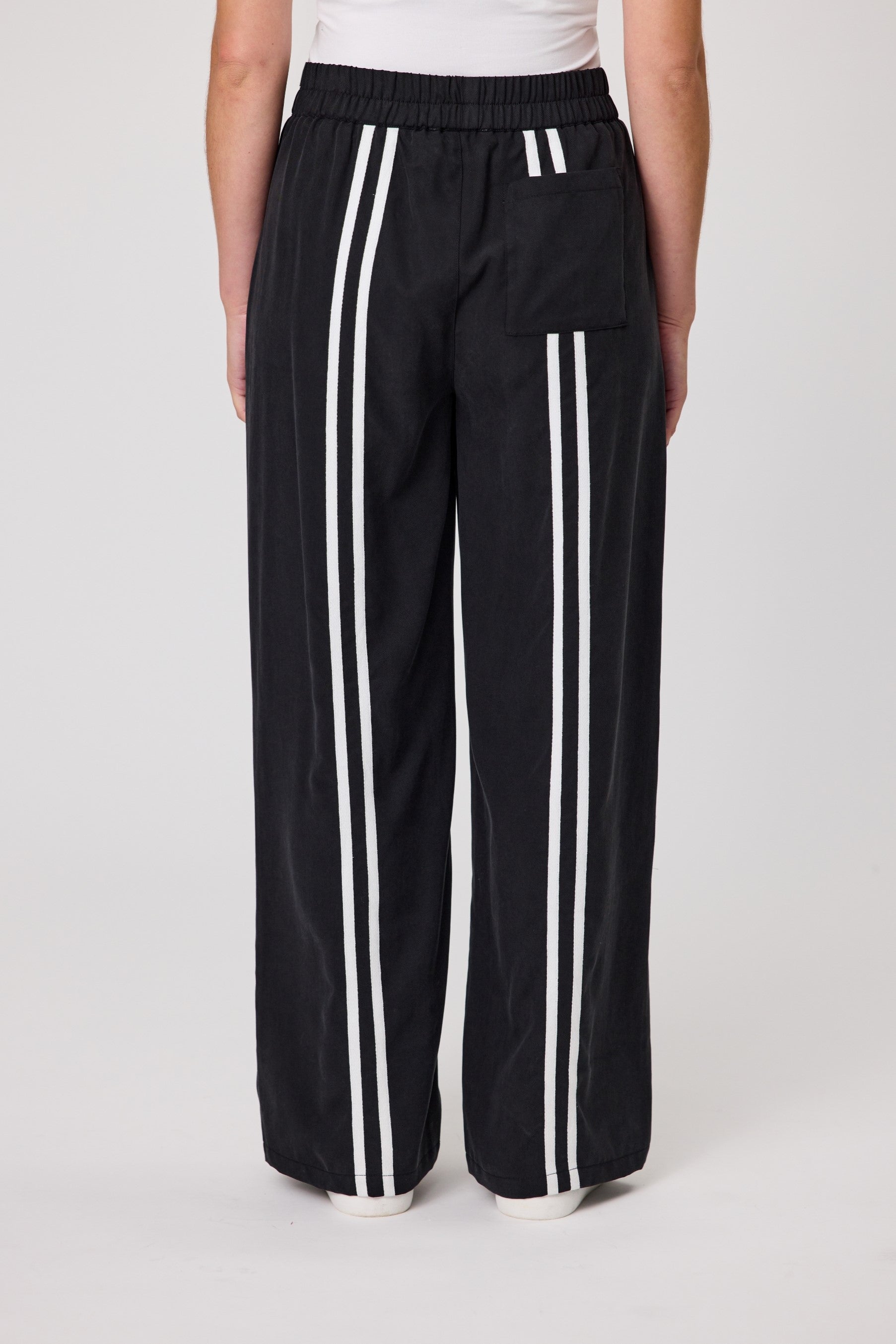 DUO MILA STRIPE PANT - BLACK - THE VOGUE STORE