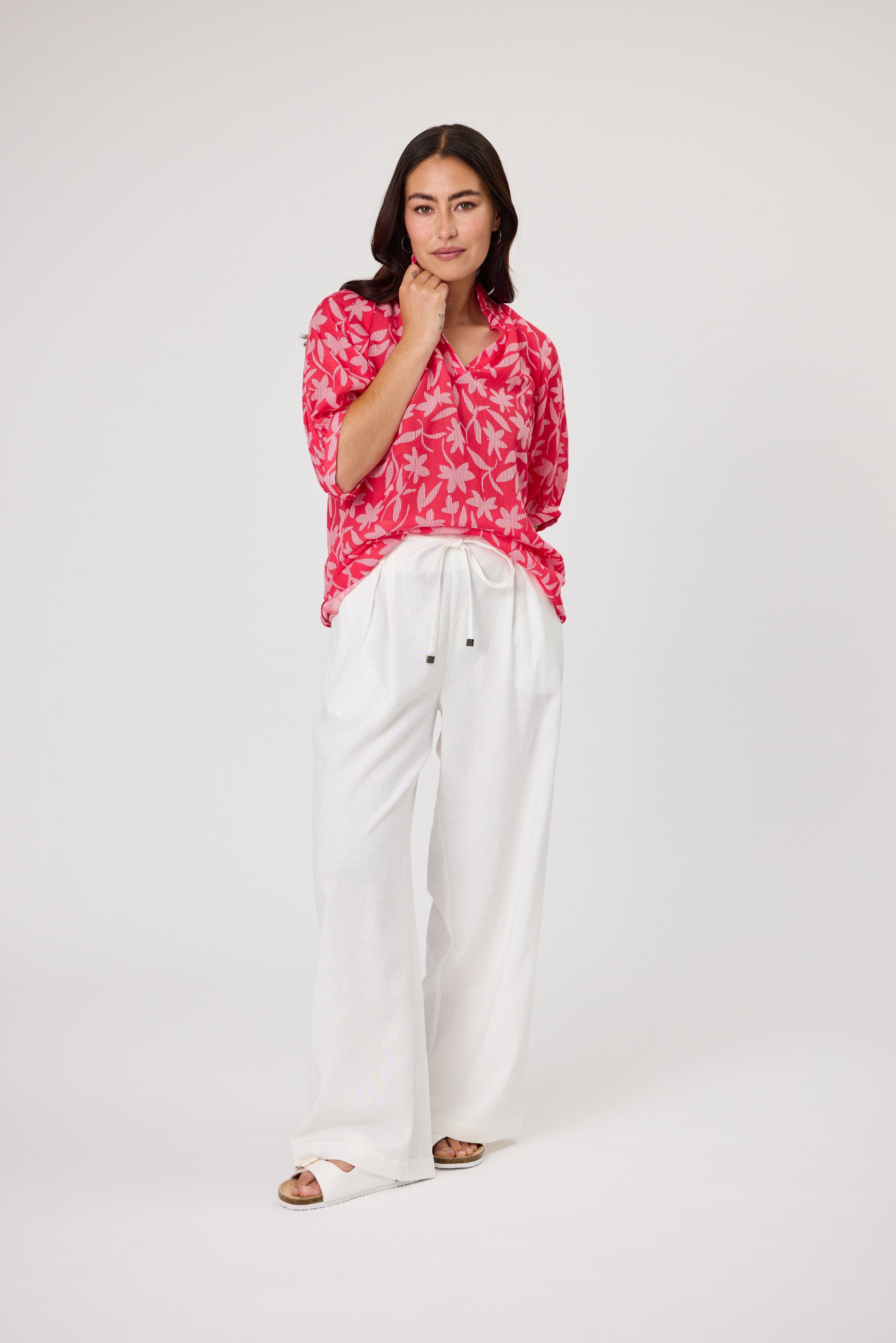 DUO FLEUR TOP - FLEUR PRINT - THE VOGUE STORE