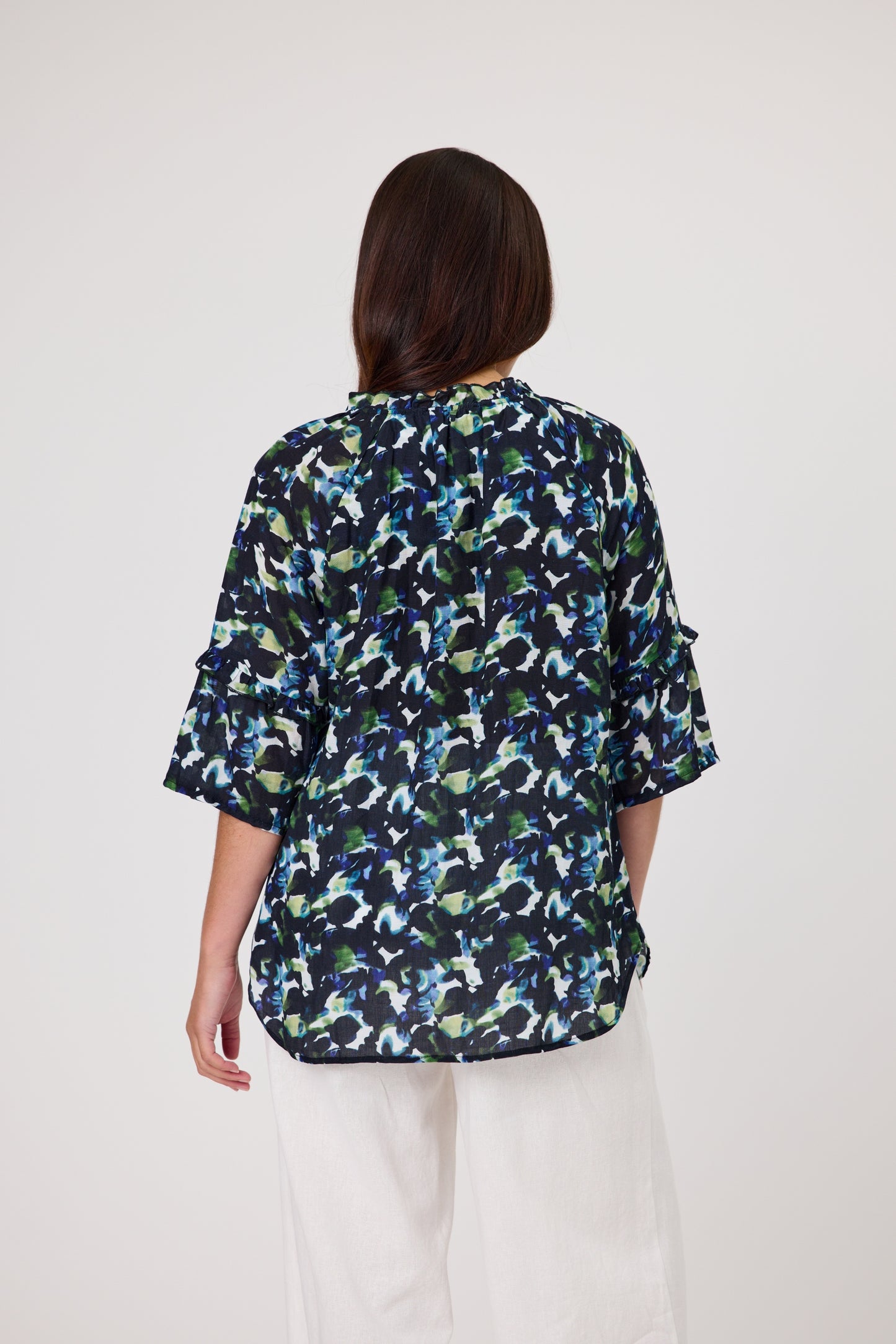 DUO BLOOM FRILL TOP - BLOOM PRINT - THE VOGUE STORE