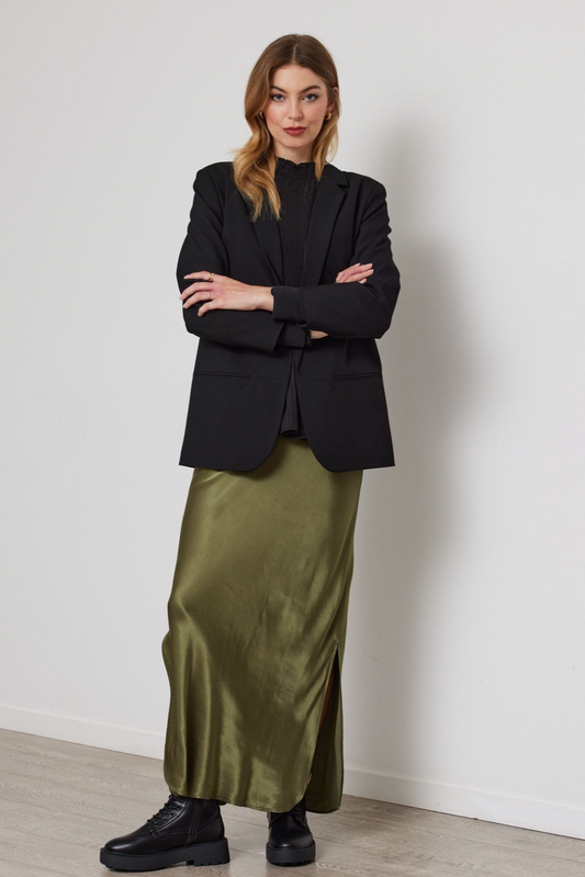 DUO REINE BIAS SKIRT - OLIVE - THE VOGUE STORE