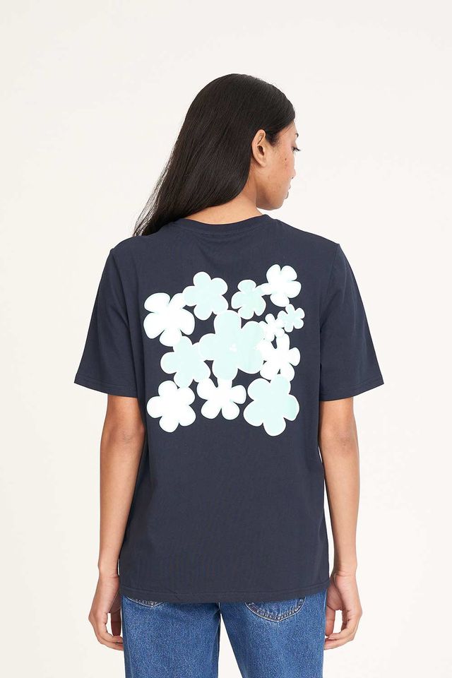 HUFFER CLASSIC TEE 170/FLOWERBOMB - MIDNIGHT - THE VOGUE STORE