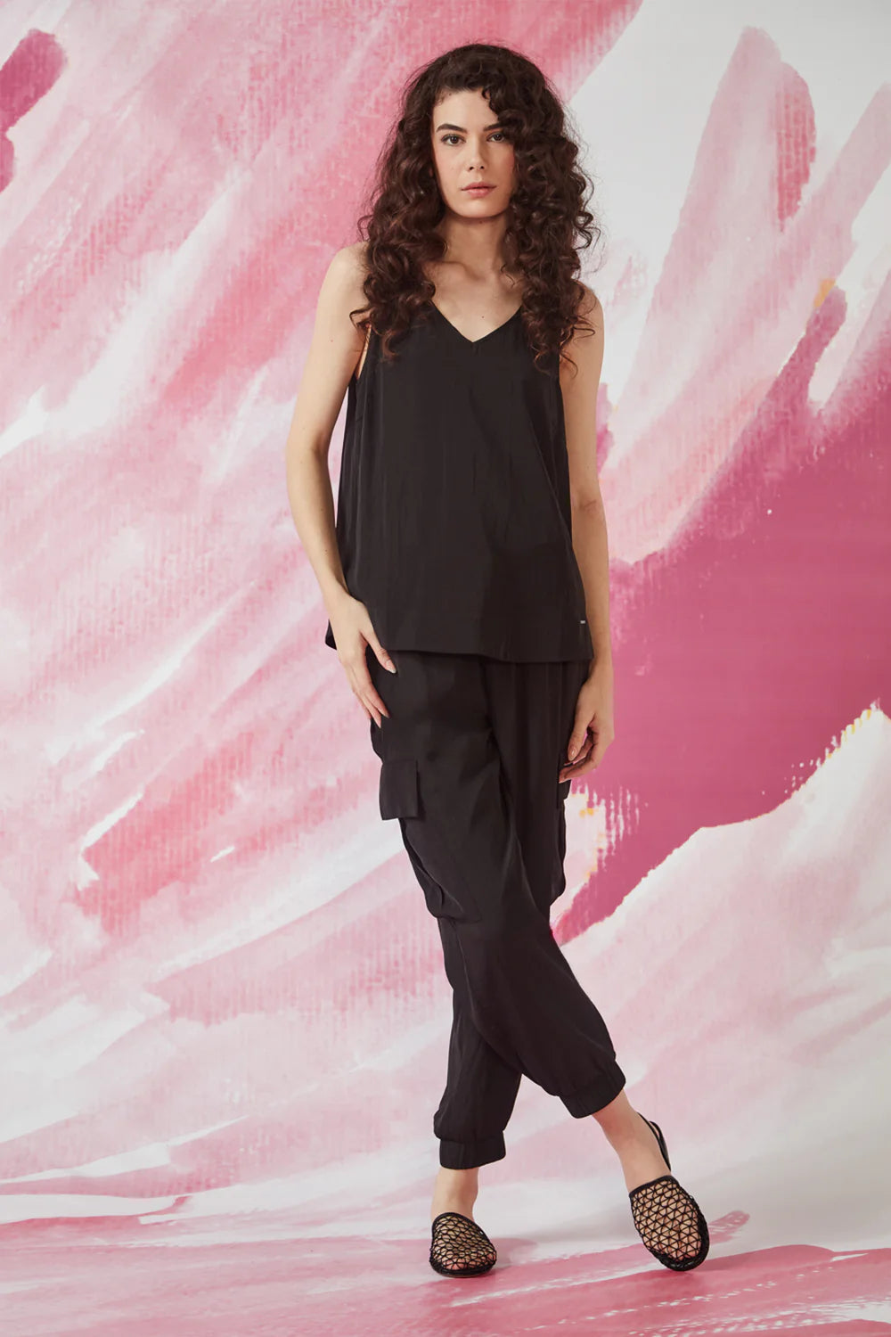 GLIDE CLEO PANT - BLACK - THE VOGUE STORE