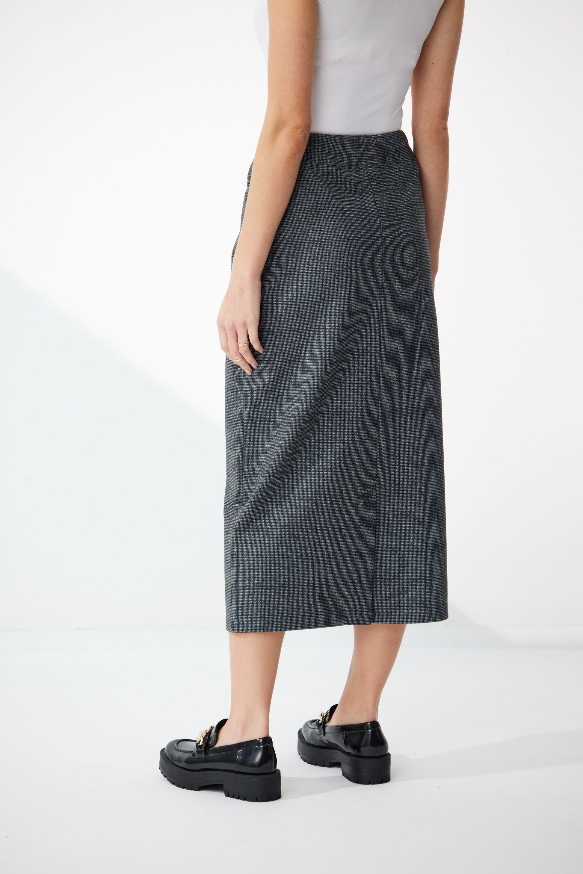 NEWPORT OWEN PONTI SKIRT - HOUNDSTOOTH - THE VOGUE STORE