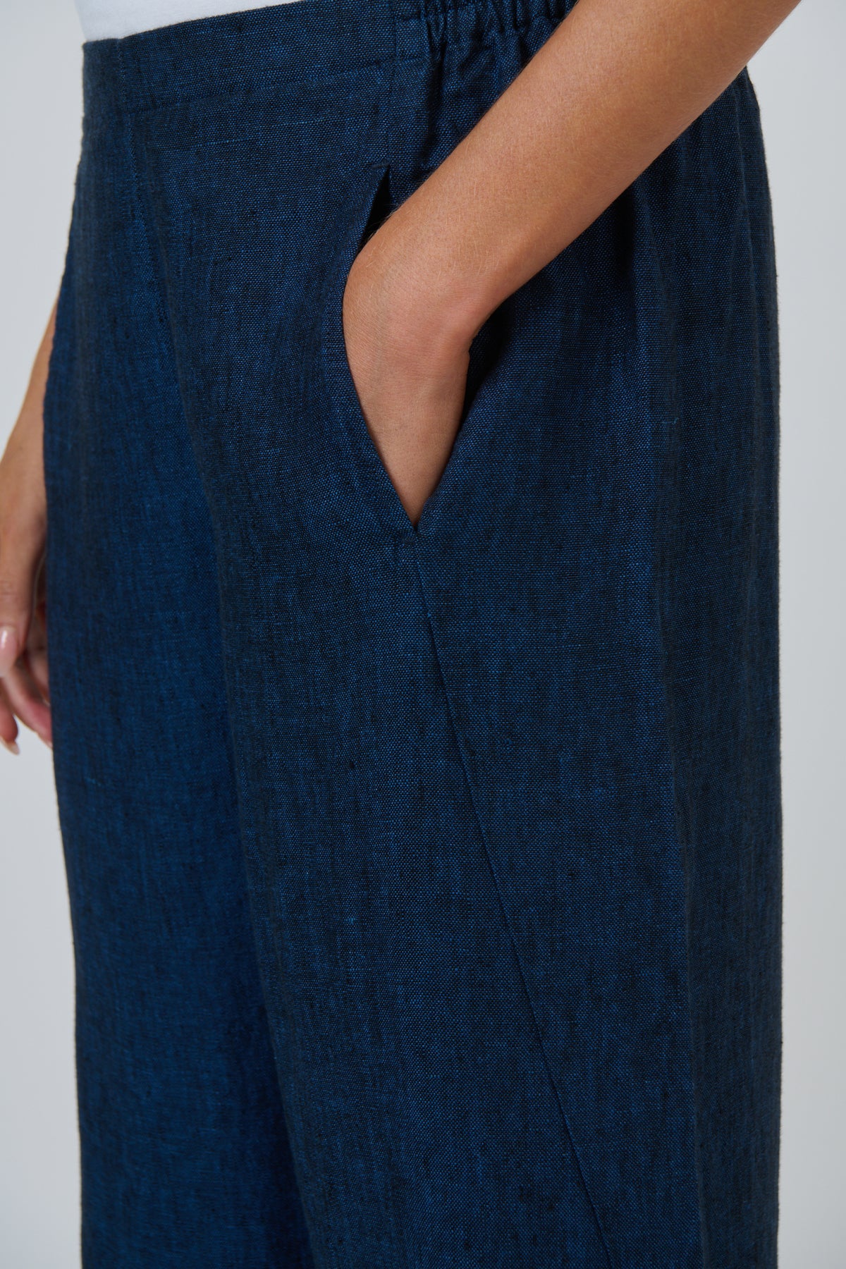 NATURALS BY O&J LINEN WIDE LEG PANTS - ECLIPSE - THE VOGUE STORE