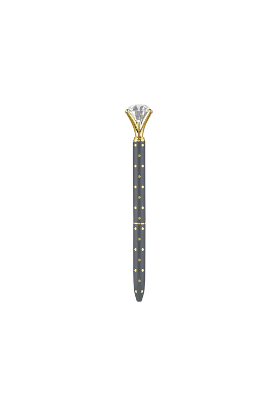 GEM PEN - GREY & GOLD POLKA DOT - THE VOGUE STORE