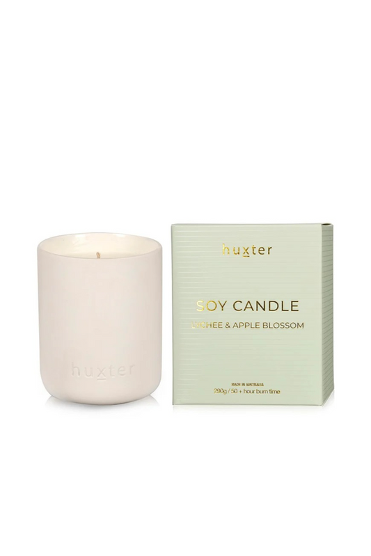HUXTER BOXED CANDLE 290GM - LYCHEE & APPLE BLOSSOM - THE VOGUE STORE