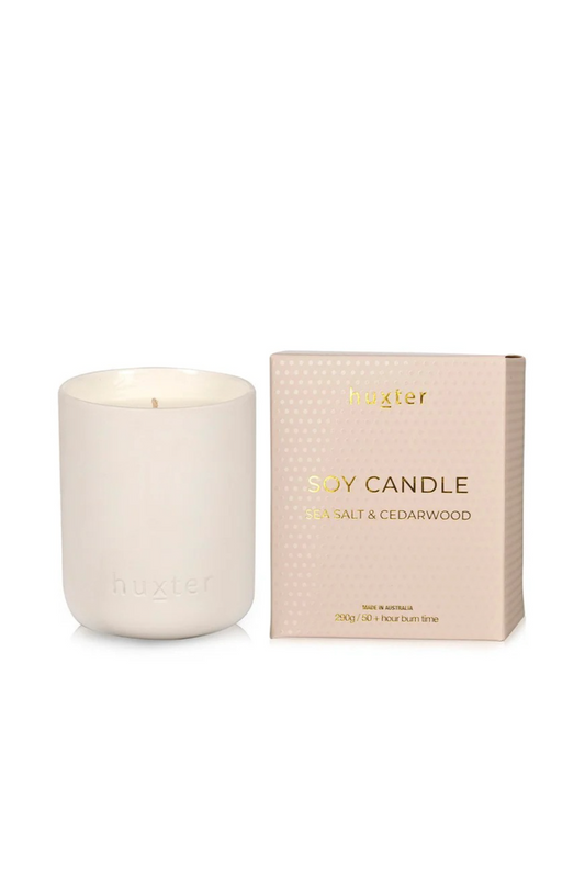 HUXTER BOXED CANDLE 290GM - SEA SALT & CEDARWOOD - THE VOGUE STORE