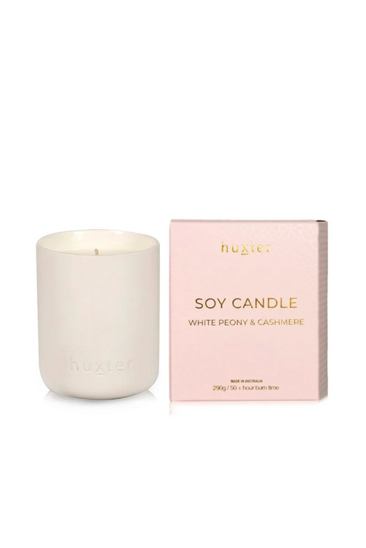 HUXTER BOXED CANDLE 290GM - WHITE PEONY & CASHMERE - THE VOGUE STORE