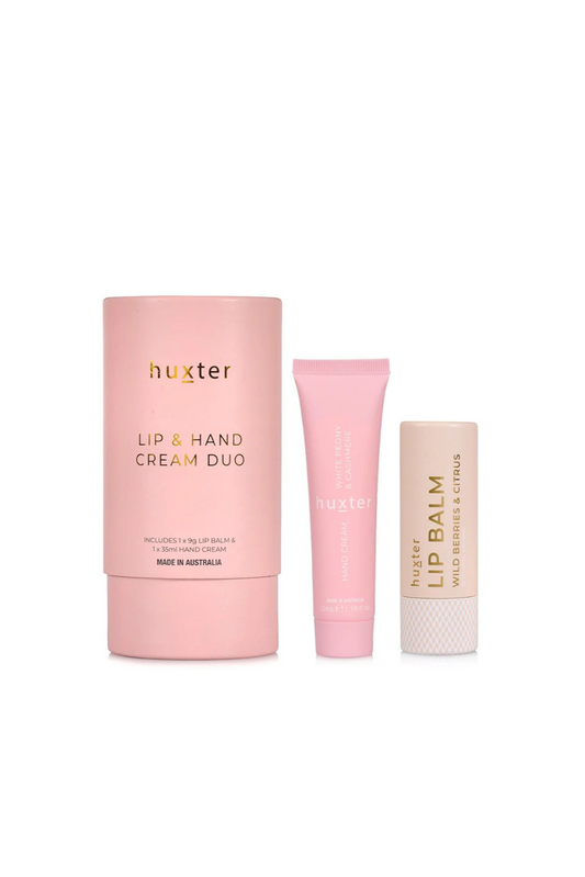 HUXTER LIP & HAND CREAM DUO  - WHITE PEONY & CASHMERE - THE VOGUE STORE