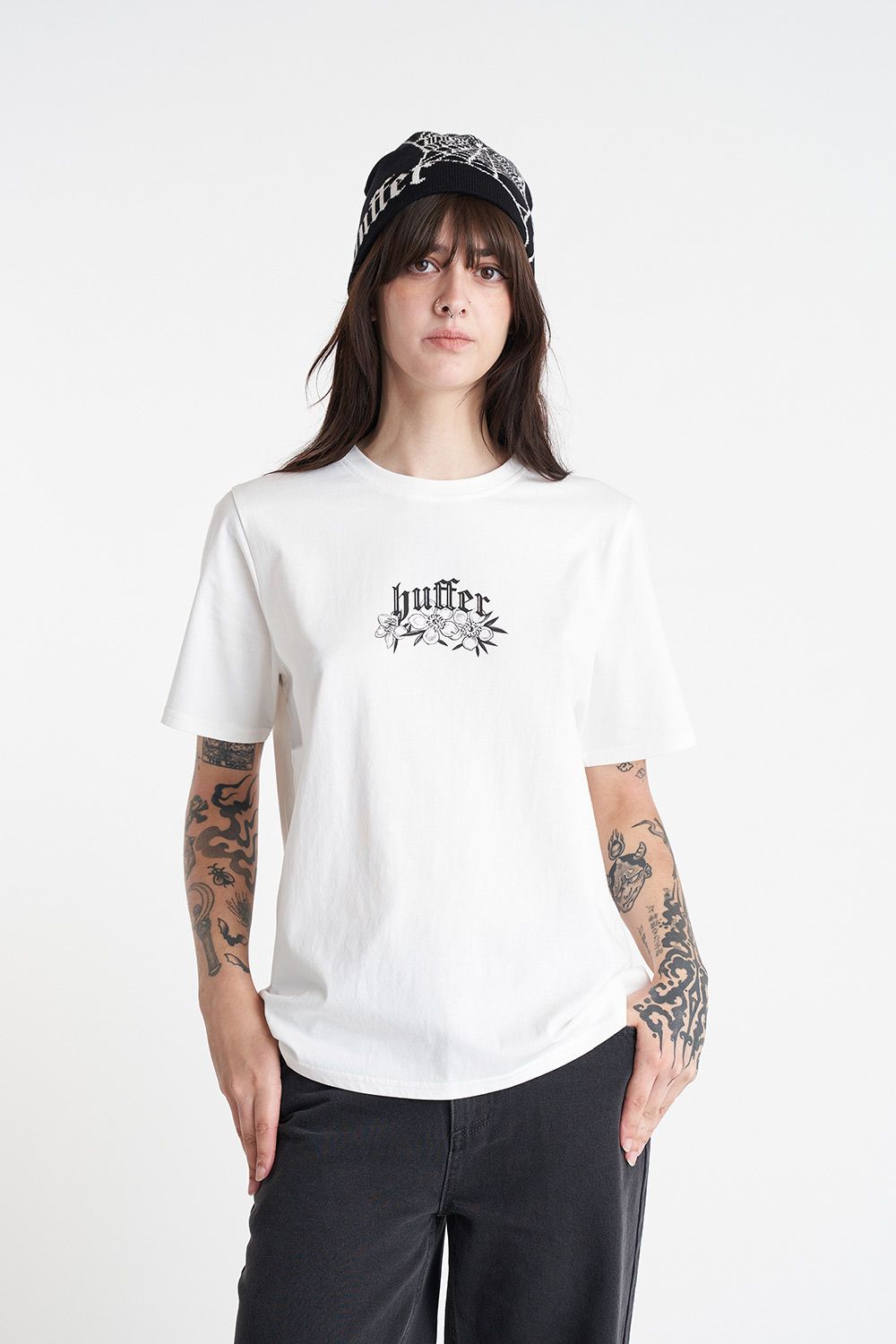 HUFFER CLASSIC TEE 170/INKED - CHALK - THE VOGUE STORE