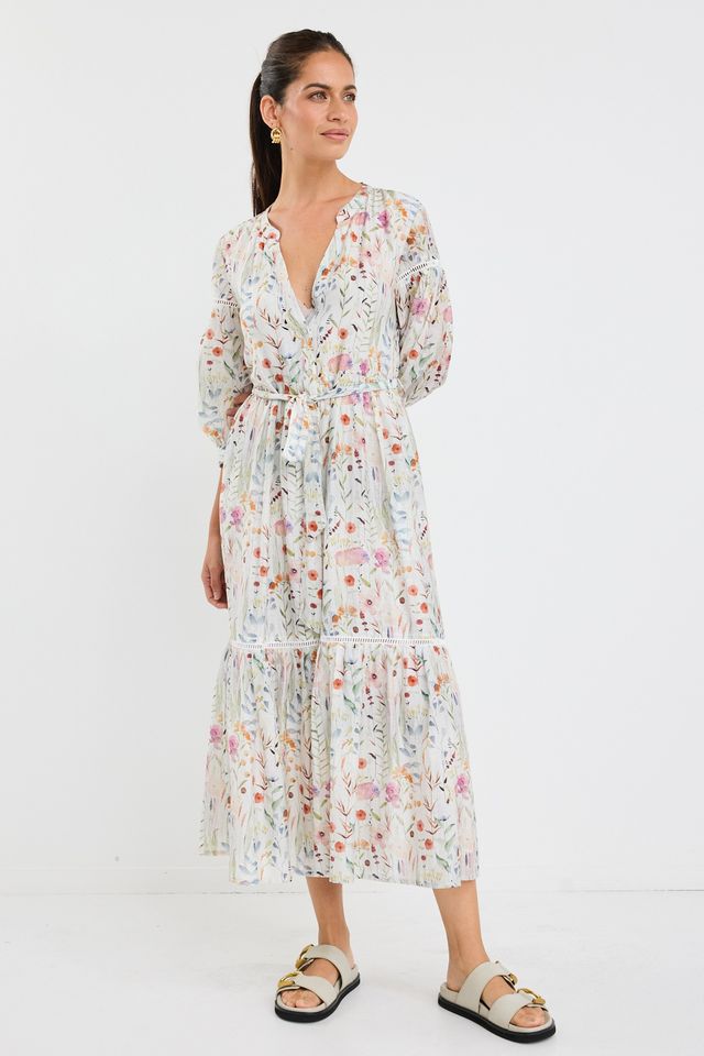 BY ROSA WISDOM BALLOON SLEEVE MIDI SHIRT DRESS - THE VOGUE STORE
