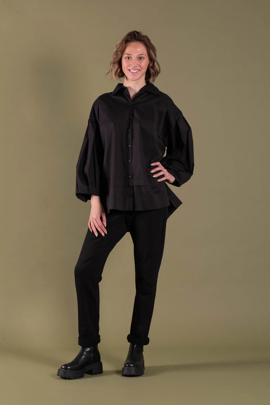 DEEANNE HOBBS FLORENTINE SHIRT - BLACK - THE VOGUE STORE