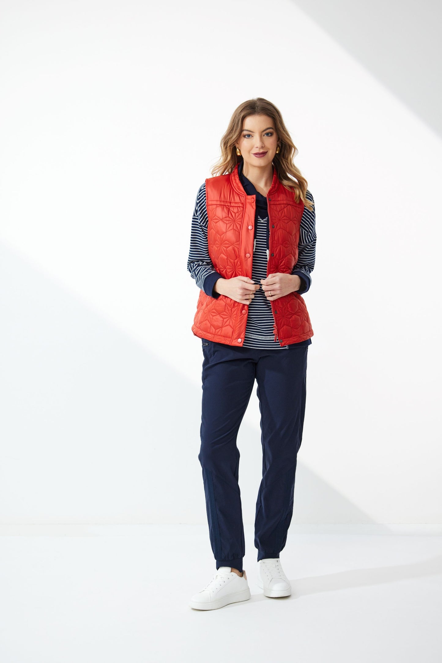 NEWPORT GLACIER QUILTED VEST - RUST - THE VOGUE STORE
