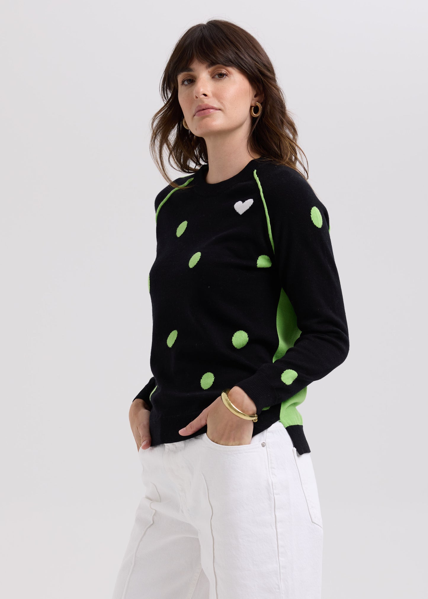LD & CO SPOT THE LOVE JUMPER - BLACK - THE VOGUE STORE