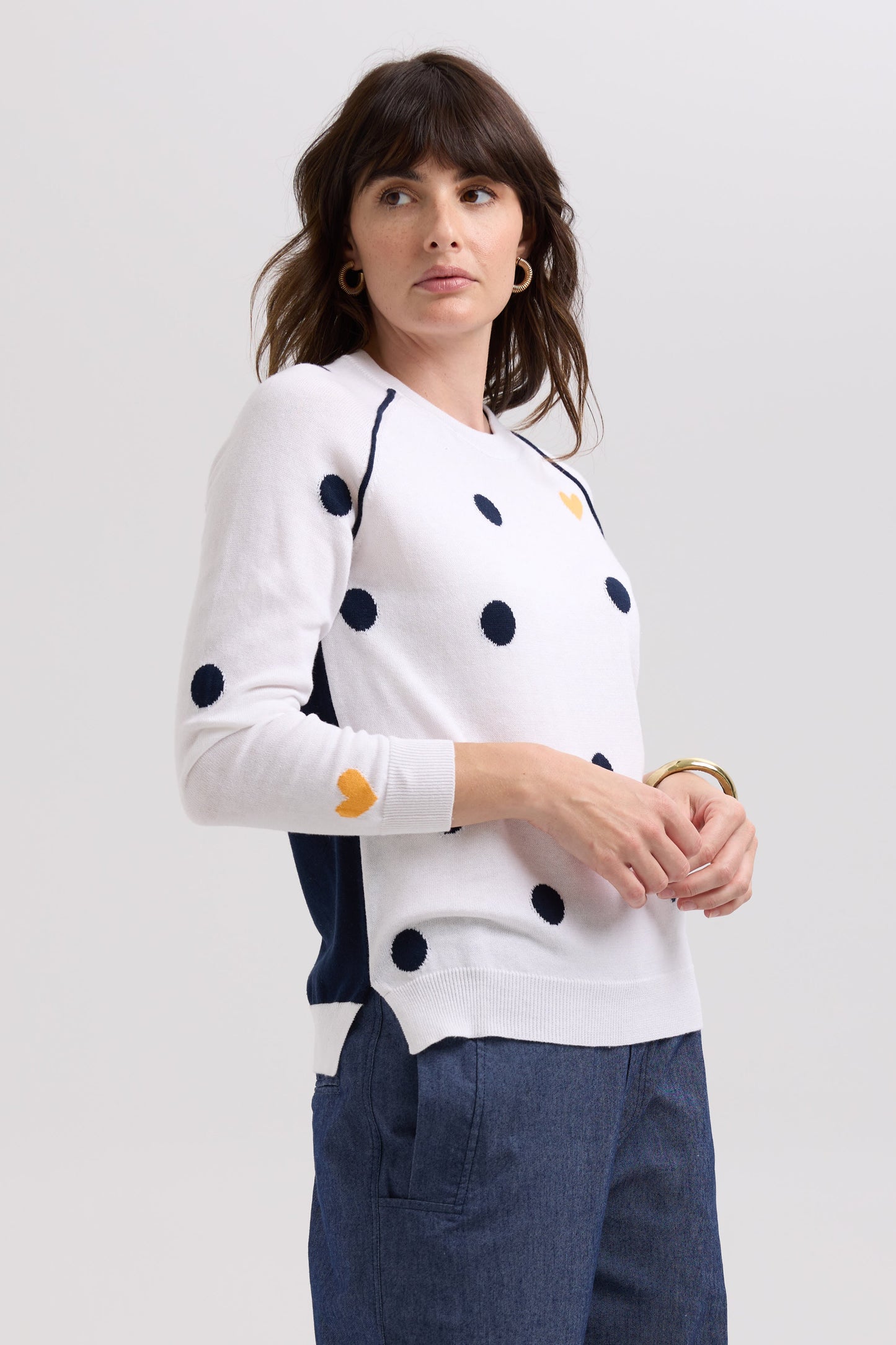 LD & CO SPOT THE LOVE JUMPER - WHITE - THE VOGUE STORE