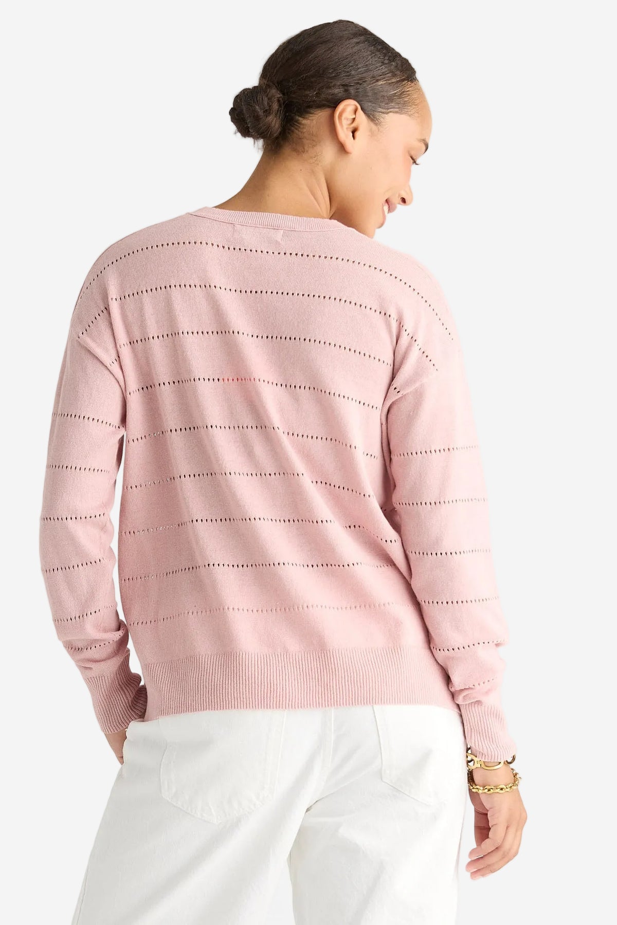 LD & CO TEXTURED LINEN JUMPER - ROSE - THE VOGUE STORE