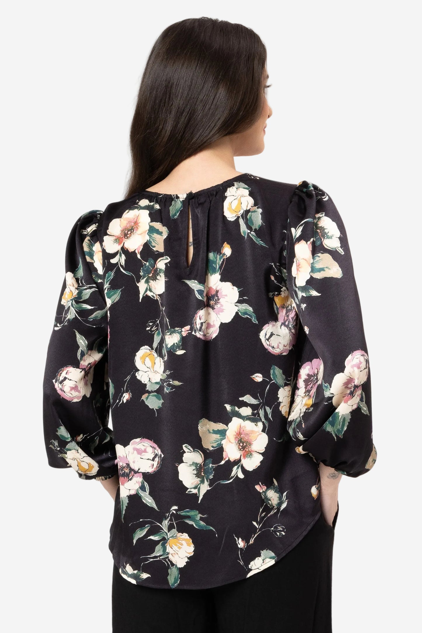 LEILA + LUCA LORENZA BLOUSE - INK BLOOM - THE VOGUE STORE