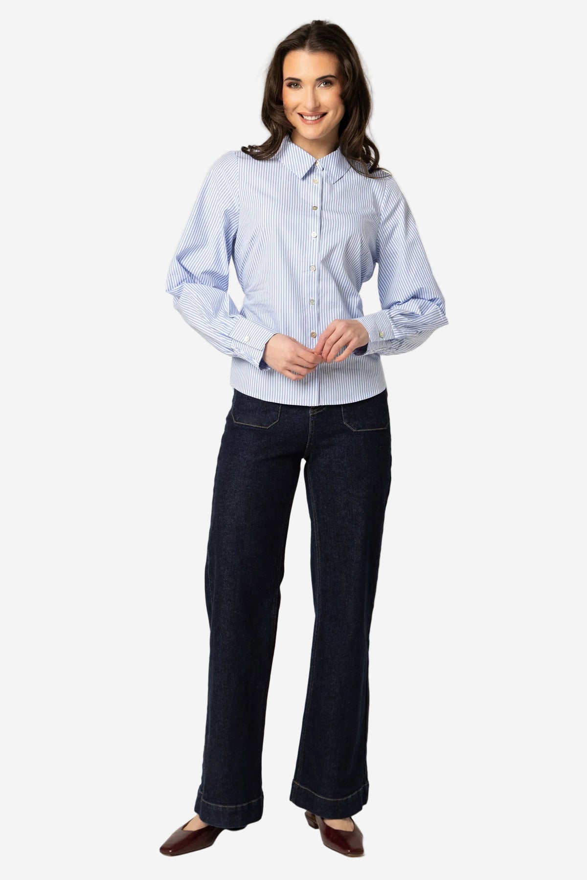 LEILA + LUCA SUCCESS SHIRT - SKY STRIPE - THE VOGUE STORE