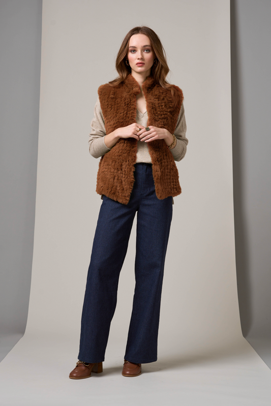 LOOBIES STORY WINTOUR GILET - TAN - THE VOGUE STORE