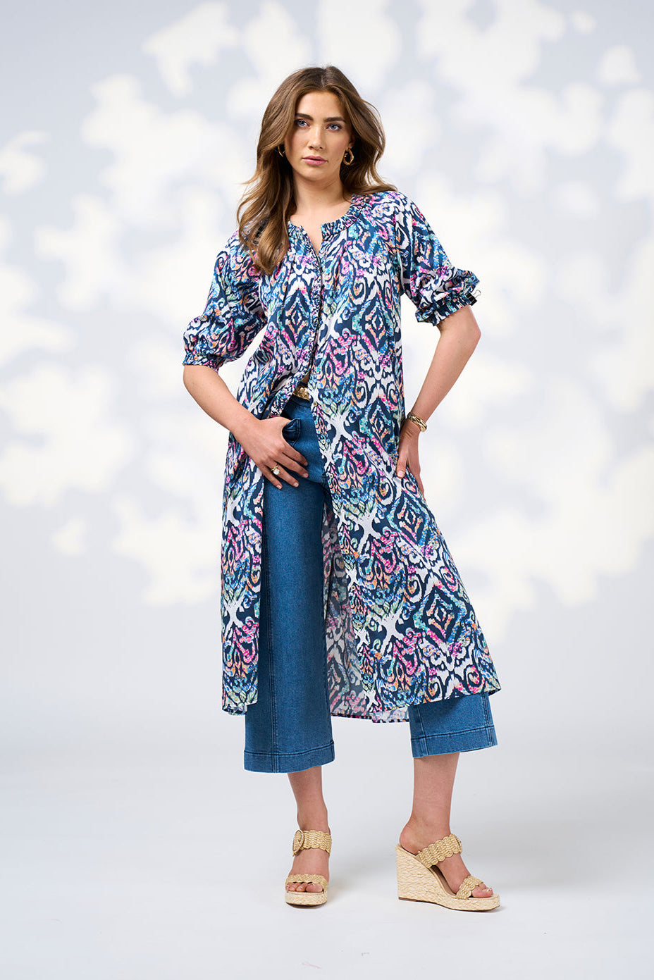 LOOBIES STORY GYPSET MIDI DRESS - WHITE MULTI - THE VOGUE STORE