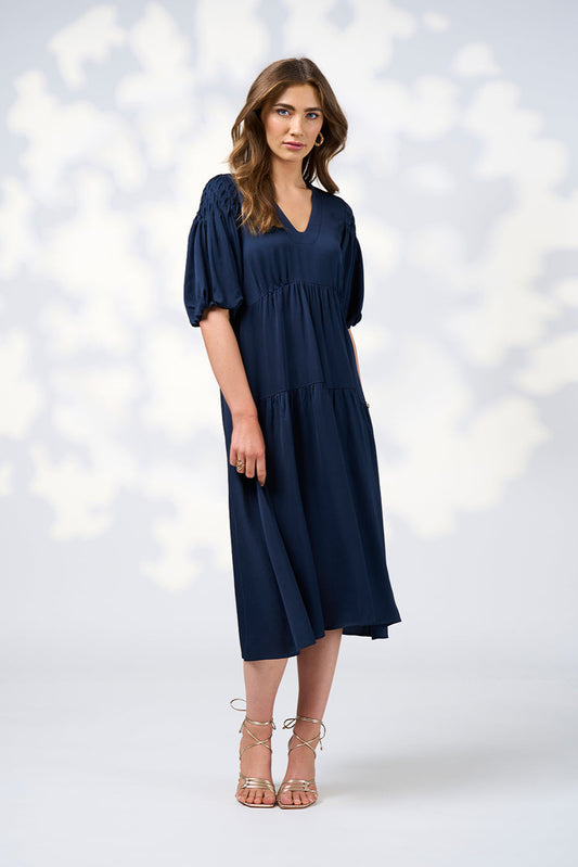 LOOBIES STORY JADA MIDI DRESS - INDIGO - THE VOGUE STORE