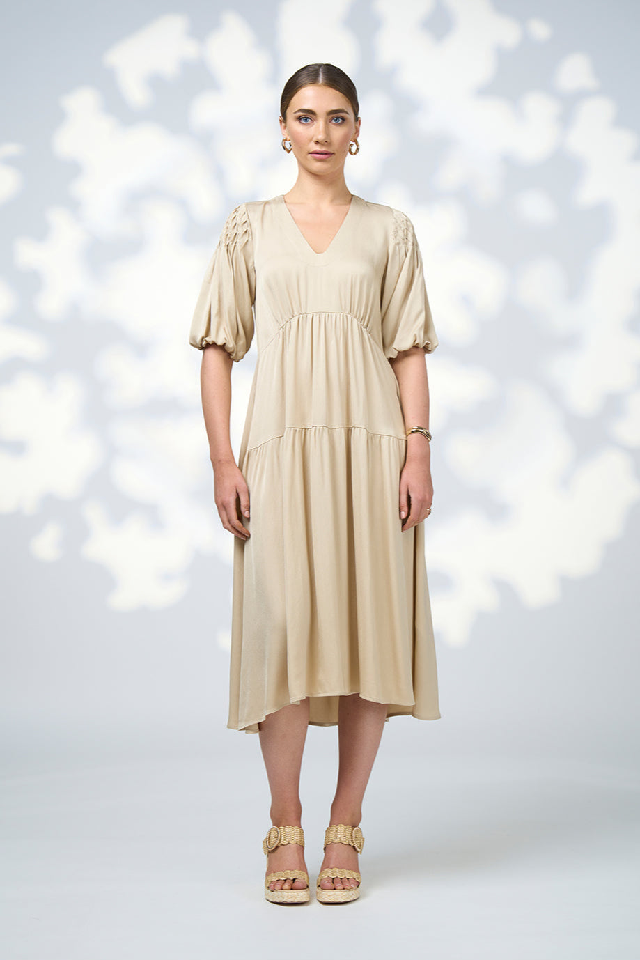 LOOBIES STORY JADA MIDI DRESS - SAND - THE VOGUE STORE