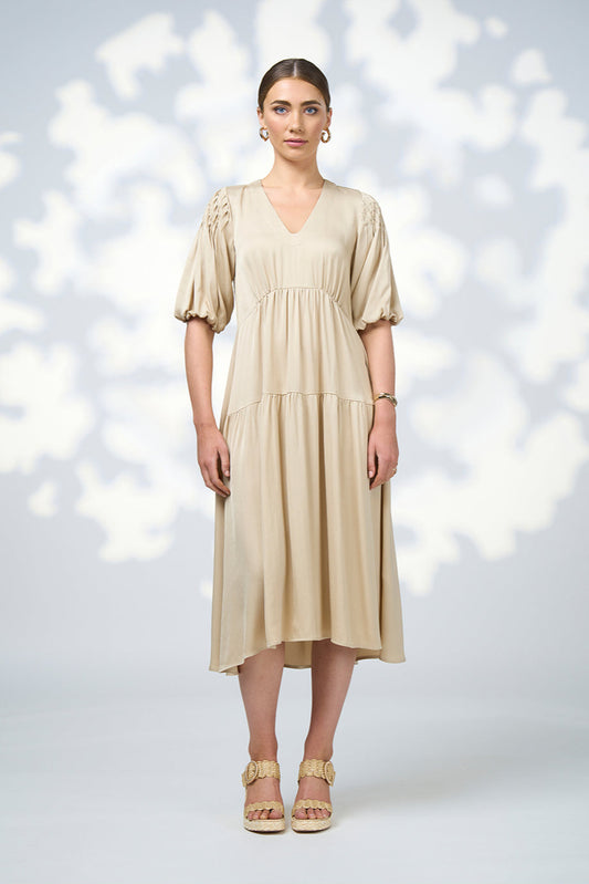 LOOBIES STORY JADA MIDI DRESS - SAND - THE VOGUE STORE