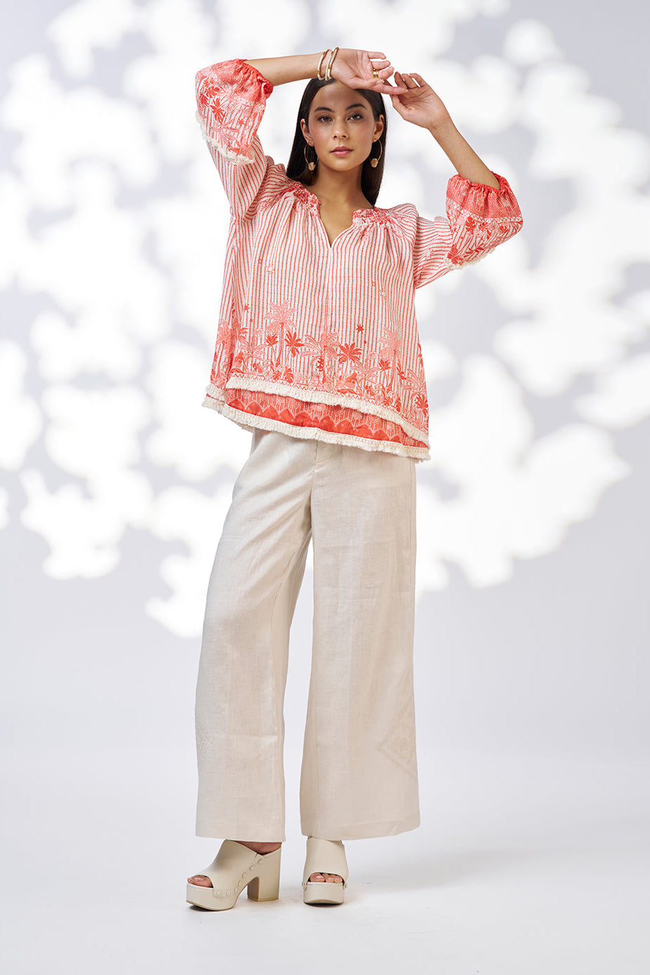 LOOBIES STORY XANTHE TOP - BURNT ORANGE MULTI - THE VOGUE STORE