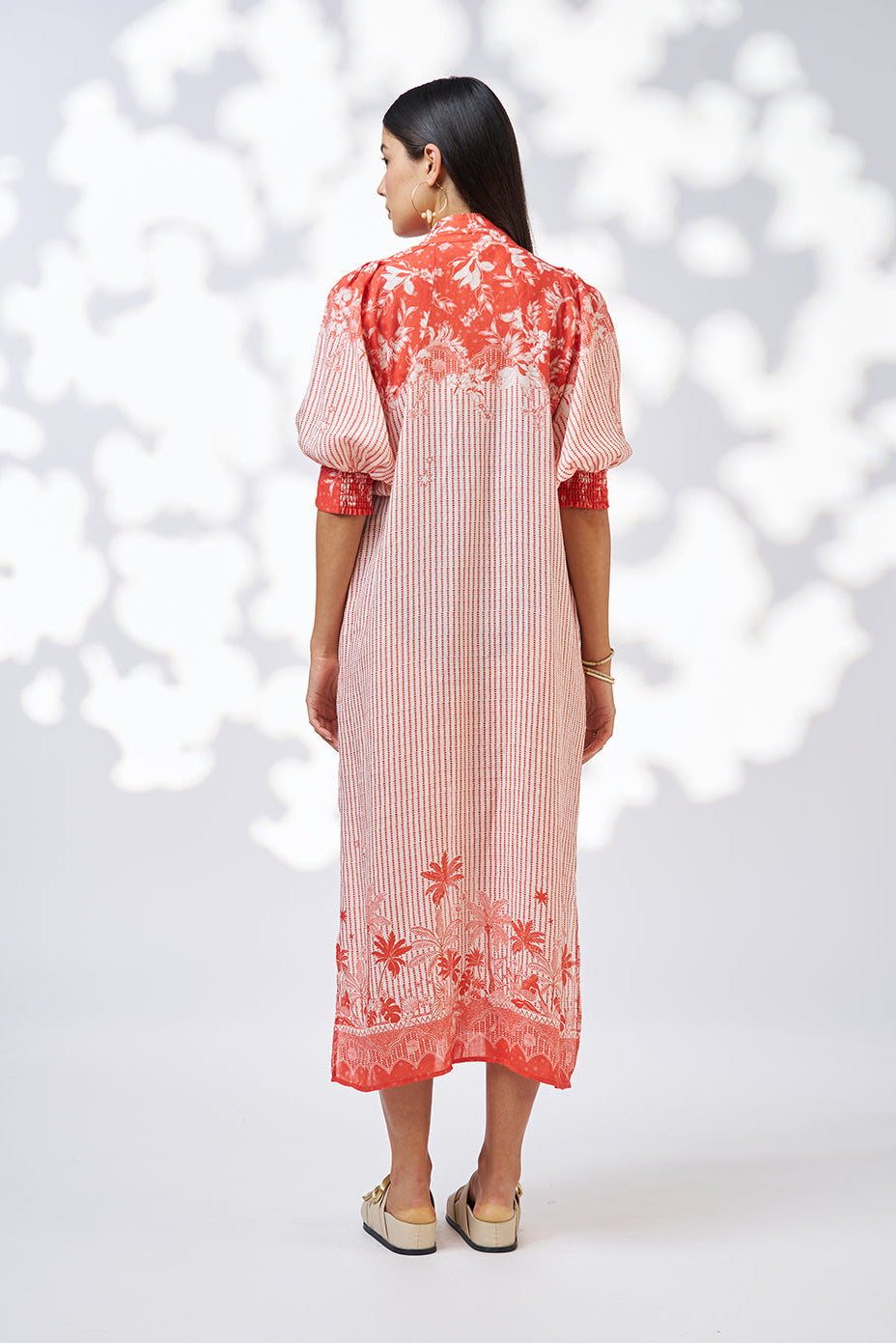 LOOBIES STORY XANTHE SHIRT DRESS - BURNT ORANGE MULTI - THE VOGUE STORE